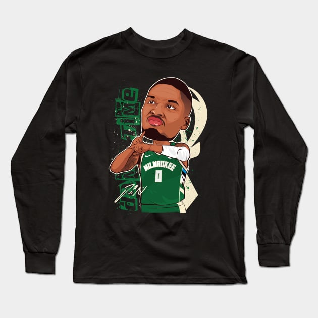 Dame Time Damian Lillirad Bucks Long Sleeve T-Shirt by portraiteam